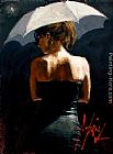 Fabian Perez Woman With White Umbrella III painting
